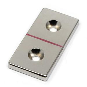 Wholesale Neodymium NdFeB block Magnet with two countersunk hole Holding Magnets from china suppliers