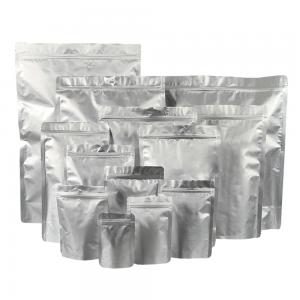 Custom Ready To Ship Spot Stock No Printing Regular Resealable Standup Aluminum Foil Bags For Food