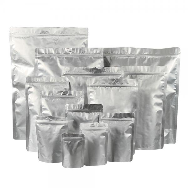 Quality Custom Ready To Ship Spot Stock No Printing Regular Resealable Standup Aluminum Foil Bags For Food for sale