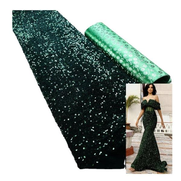 Hot selling embroidered black tulle net sequins lace african fabric Austria