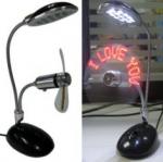 High quality Usb desk lamp with Powered led message Fans ULF-308-03