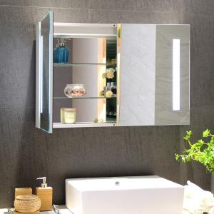 Wholesale Bathroom Storage Medicine Cabinet With Led Mirror Modern Surface Wall Mounted from china suppliers