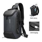 Custom Anti Theft Mens Sling Bag Water Resisting 21*12*35cm Size