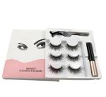 3D Silk Natural Black Magnetic False Lashes With Flexible Band