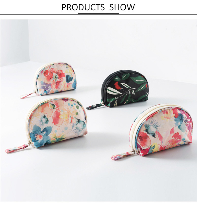 Half Moon Cosmetic Makeup Bag