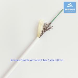 Wholesale Simplex Flexible Armored Fiber Patch Cable 3.0mm White LSZH FTTH from china suppliers