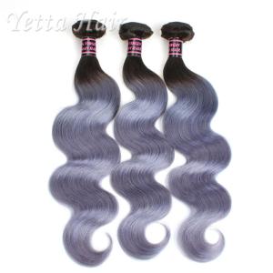 Wholesale 7A Virgin Brazilian Hair 1B / Grey Ombre Human Hair Extensions Body Wave from china suppliers