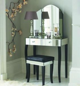 Wholesale Popular Mirrored Vanity Desk , Black Wooden Mirrored Dressing Table With Drawers from china suppliers
