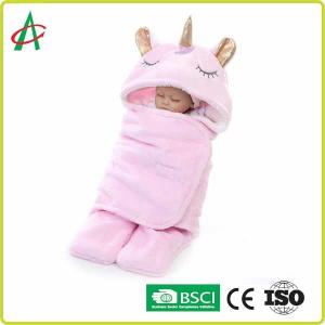 China Flannel Unicorn Pillow Sleeping Bag 65x75cm With Velcro For Babies on sale