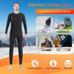 Electric Heated Thermal Underwear Set Rechargeable Men's Travel Heated Pants and