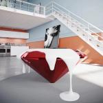 Multi Colour Fiberglass Coffee Table Unique Italian Design Diamond Lava Shape