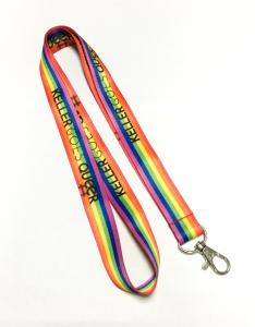 Wholesale Simple Colorful Rainbow Dye Sublimation Lanyards With Metal Hook 900 * 20mm from china suppliers