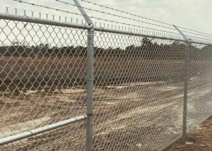 Wholesale Galvanized 9 Gauge Chain Link Security Fence 50*50mm Diamond Wire Mesh With Barbed Wire from china suppliers