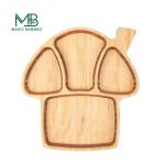 Cartoon Anti-fall Mushroom Shape Baby Bowl Food Bamboo Tray Set for Eco-friendly