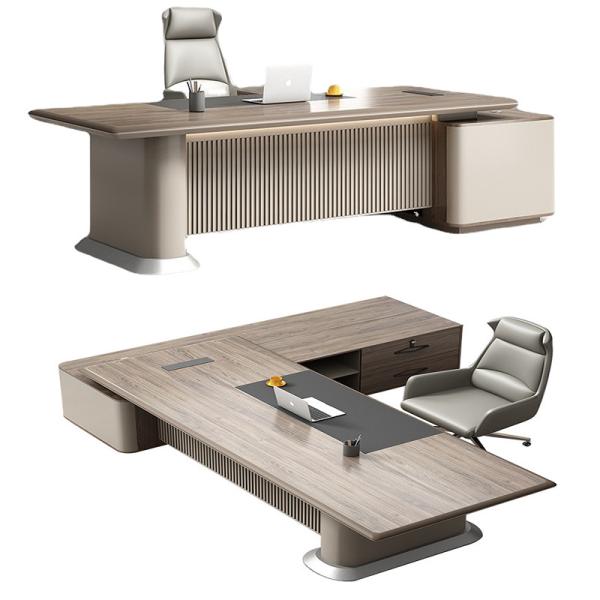 50mm Thickness Table Top Modern L Shape Executive Desk for Home Office