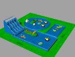 Children Big Dragon Inflatable Water Parks With Blue Water Pool Colorful Strong