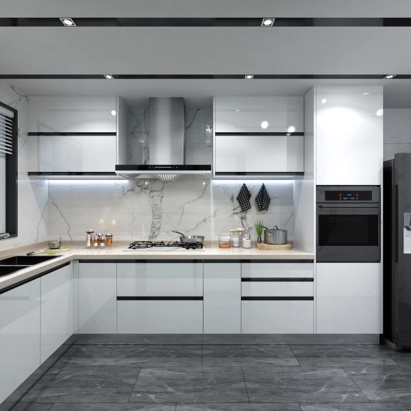 Blum Hardware Modular Lacquer Kitchen Cabinet Modern Style for DIY Kitchen