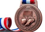 Soft / Hard Enamel Custom Sports Medals , Zinc Alloy Football Medals And Ribbons