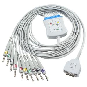 Wholesale Fukuda ME EKG Cable KP-500 KP-500D Cardisuny EKG Patient Monitor Cable 10 Leads Wires IEC Banana 4.0 Connector from china suppliers