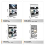 Store Rack Grey Wooden Boutique Edge Cabinet With Led Lights For Branded Shop