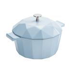 Blue Cast Iron Stock Pots Cooking 10.2cm Height Wear Resistant For Soup