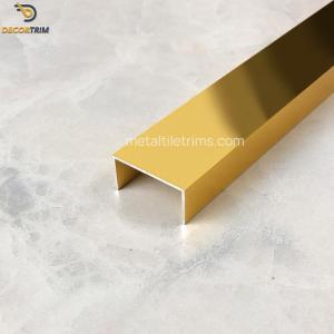 Wholesale Polish Shiny Gold U Channel Strip Aluminum 6063 T5 Ceramic Edge Trim from china suppliers