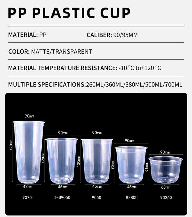 Custom 500ml U Shape PET Plastic Cups Disposable Cold Drink Boba Tea Coffee Cups Lids Hot Sale Logo Printed U Shape Plastic Cups