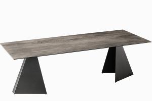Wholesale Elegant Rectangle Dining Room Table 2.0 Meter Moka Frosted Top Long Life Span from china suppliers
