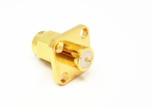 Wholesale Female 18GHz Brass 4 Holes Flange Mount SMA Straight RF Connector from china suppliers