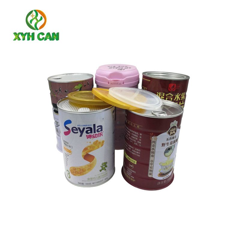 Milk Powder Tin Can Metal Storage Tin Commercial Flat Tin Container 0.23mm Thickness