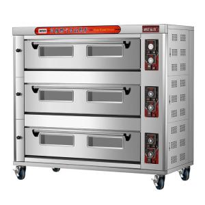 China Multifunctional 3 Deck 9 Trays Gas Pizza Oven for Commercial Baking of Wheat Products on sale