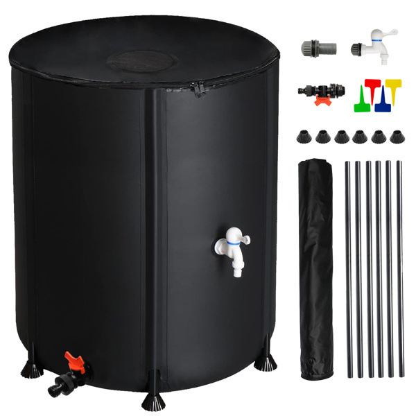 200L Rainwater Collection Container Rain Water Storage Tank Garden Irrigation Water Bucket Collapsible Rain Barrel