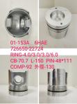 Lightweight with Smooth Finish Heat Resistance Komatsu 6D140 Pistons 6217-31