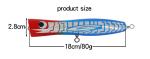 4 Colors 18CM/80g Wood Bait Treble Hooks Water Impact Largemouth Bass Tuna