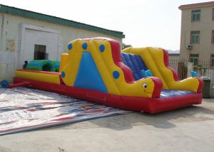 Wholesale Giant Commercial Inflatable Obstacle Course with slide / Inflatable Tunnel 10x4m from china suppliers