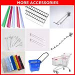 Factory custom color size metal store display shelves duty free store shelves