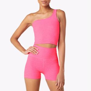 Wholesale 87% Polyester Cropped Biker Shorts Sets Moisture Wicking 4 Way Stretch from china suppliers