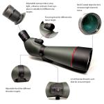 20-60x80 Wildlife Scenery Waterproof Birding Spotting Scope With Tripod
