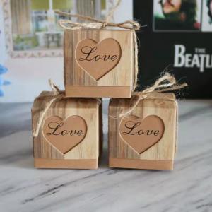 Wholesale Laser Cut Heart Wedding Paper Box 5x5x5cm Birthday Party Favor Boxes from china suppliers