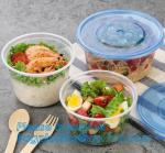 550ml Microwavable Plastic Disposable Food Packaging Container Rice Bowls For