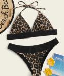 Tiered Layer Tie a Knot Front Top With Low waist Bikini swimsuit high cut