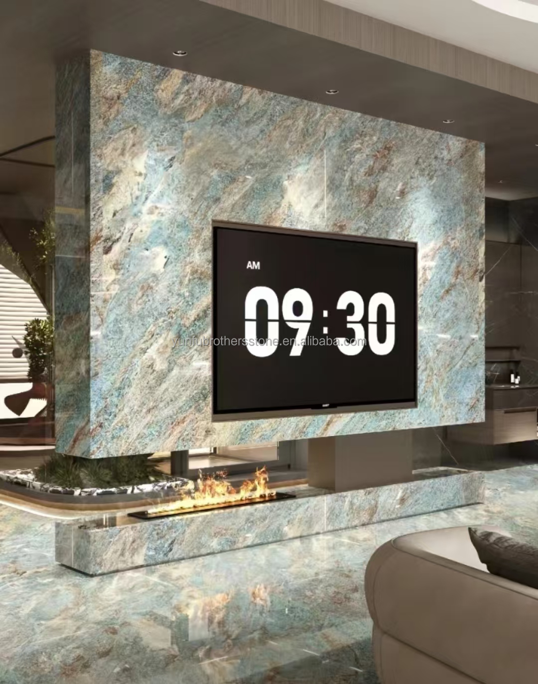 Amazon Blue Luxury Stone Polished Slab for Villa and Hotel Interior Design Inspiration
