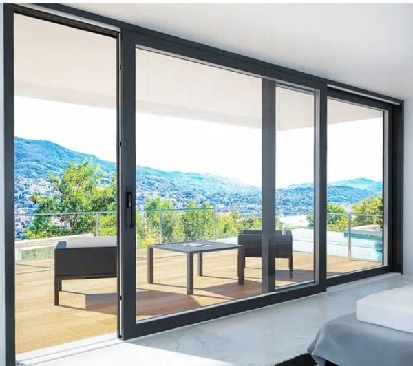 Modern Design Powder Coated Aluminium Frame Patio Door Aluminum Double Glass
