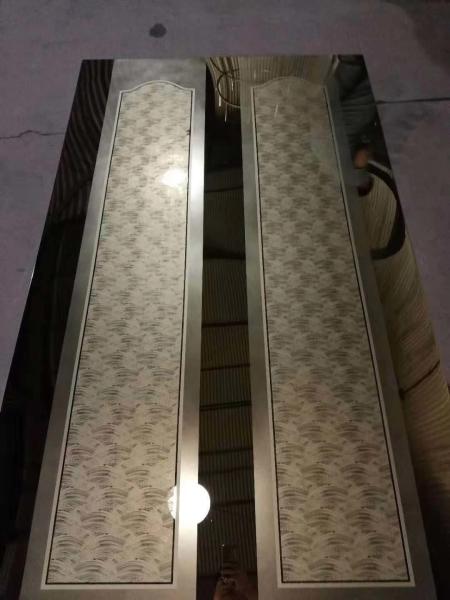 Stainless Steel Etched Finish Gold Decorative Elevator Door Cabin Sheets