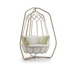 white color 1740mm width Rattan Hanging Egg Chair SGS certificate