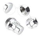 Steel Silver 3802 Car Wheel Lock Nut Set Anti-theft Nut Screw 7/16-20 Fine