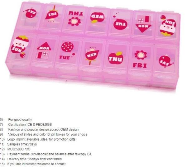 one day 4case detachable pill container pill case medicine box, one day 2case