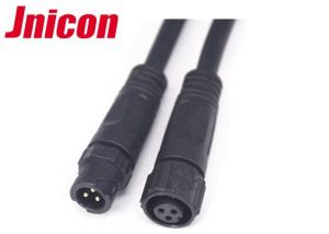 China Black Waterproof Data 3 Pin Circular Connector With 3 x 22AWG / 24 AWG Wire on sale