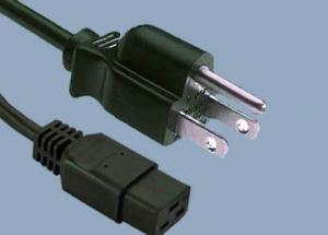 Wholesale UL CUL CSA 15A 125V 3 Prong IEC C19 TO NEMA 5-15P Electric Stright Plug American UL Power Cord from china suppliers