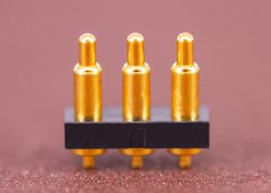 Wholesale Straight 3 Pin Pogo Connector , Smd Pogo Pin 2.54mm Pitch Brass Contact Material from china suppliers